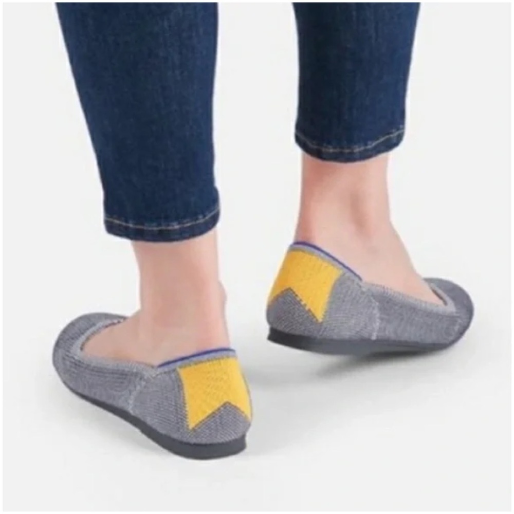 Rothy's Retired Shale Ribbon Stripe Round Toe Flats